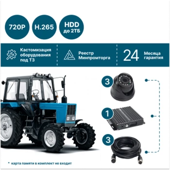 для сельхозтехники на 3 камеры NSCAR AE301_HDD